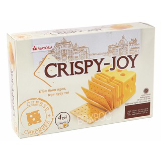 Crispy Joy คริสปี้จอย บิสกิตรสชีส แครกเกอร์แผ่นบางรสชีส หอม กรอบ อร่อย 180g (1กล่องบรรจุ 4ห่อครับ)