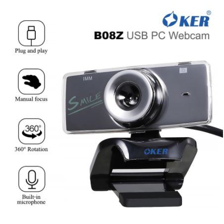 OKER (ราคาโปรโมชั่น) สําหรับเรียนออนไลน์ Webcam B08Z-OE-177(มีไมโครโฟนในตัว)