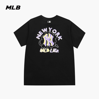 พร้อมส่ง Mlb เสื้อยืดแขนสั้นพิมพ์ลายกราฟฟิคสีขาวแฟชั่นฤดูร้อนสําหรับผู้ชายผู้หญิง Tsp