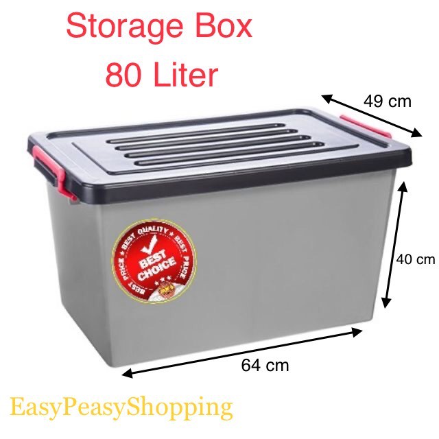 [Shop Malaysia] Storage Box With Wheel 80 Litre /Kotak Simpanan Beroda ...