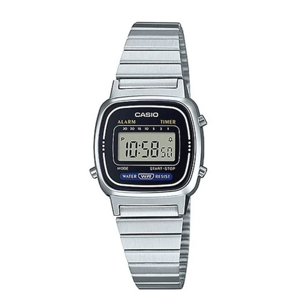 Casio Standard นาฬิกาข้อมือผู้หญิง สายสแตนเลส รุ่น LA670,LA670WA,LA670WA-1,LA670WA-1DF - สีเงิน