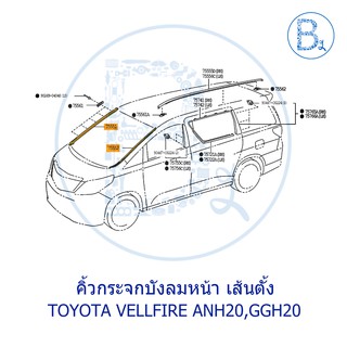 **อะไหล่แท้** คิ้วกระจกบังลมหน้า เส้นตั้ง TOYOTA VELLFIRE AN…