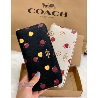 COACH LEATHER APPLE PRINT LONG WALLET แท้ COACH FACTORY