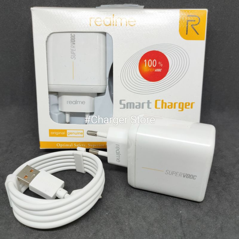 Realme 5V 6A Fast Charging SUPER VOOC Smart Charger Micro USB - Type C