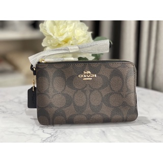 👒✨Coach คล้องมือ S2zip ลายซีน้ำตาลเข้มสายสีดำ