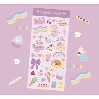 CAKE STICKER (สีขมพูเเละม่วงพาสเทล)