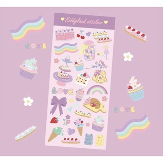 CAKE STICKER (สีขมพูเเละม่วงพาสเทล)