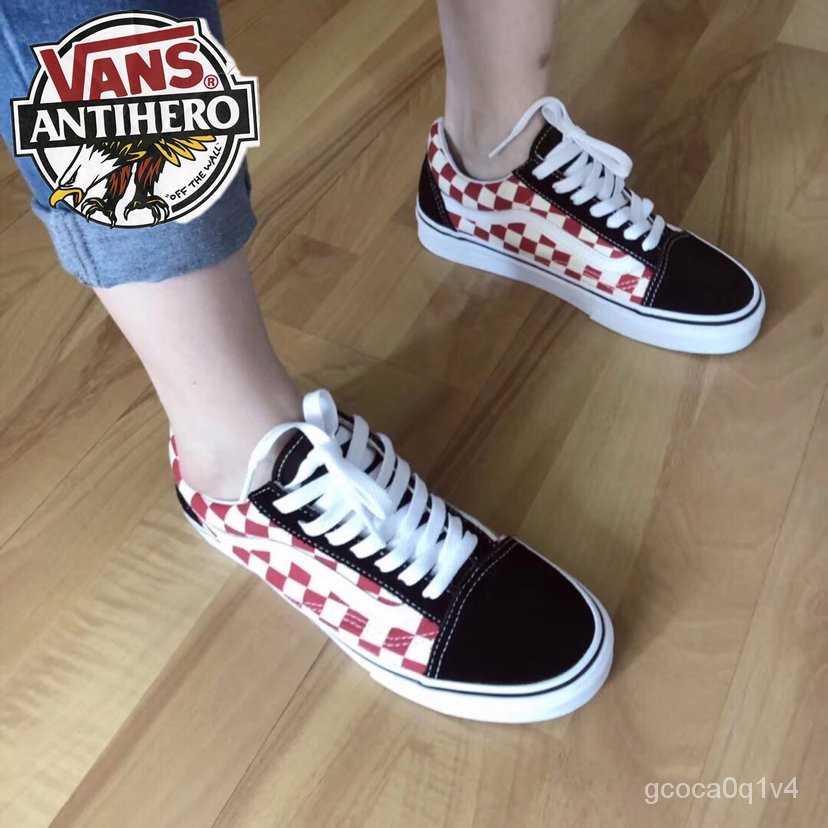 vans red and brown