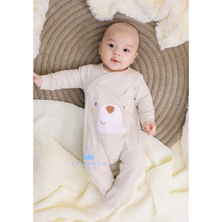 Zuper Mom ชุดหมีเด็กอ่อน บอดี้สูทเด็กอ่อน ชุดเด็กแรกเกิด บอดี้สูทเปิดเท้า ผ้า cotton 100% สำหรับเด็ก 0-12 เดือน no.5106