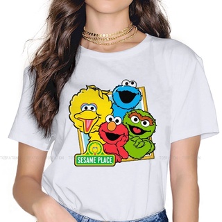 Shops Stores เสื้อยืดโอเวอร์ไซซ์ ลาย Sesame Street 80s TV สไตล์วินเทจ สําหรับผู้หญิง