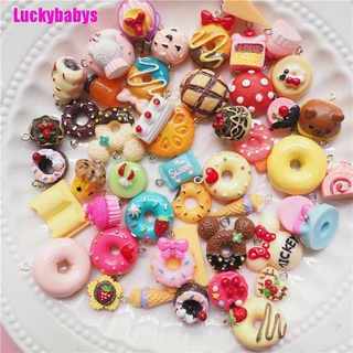 (Luckybabys) 30 ชิ้น / เซต มินิเค้ก ไอศกรีม จี้ Diy จี้สร้อยคอ ตกแต่งเสน่ห์