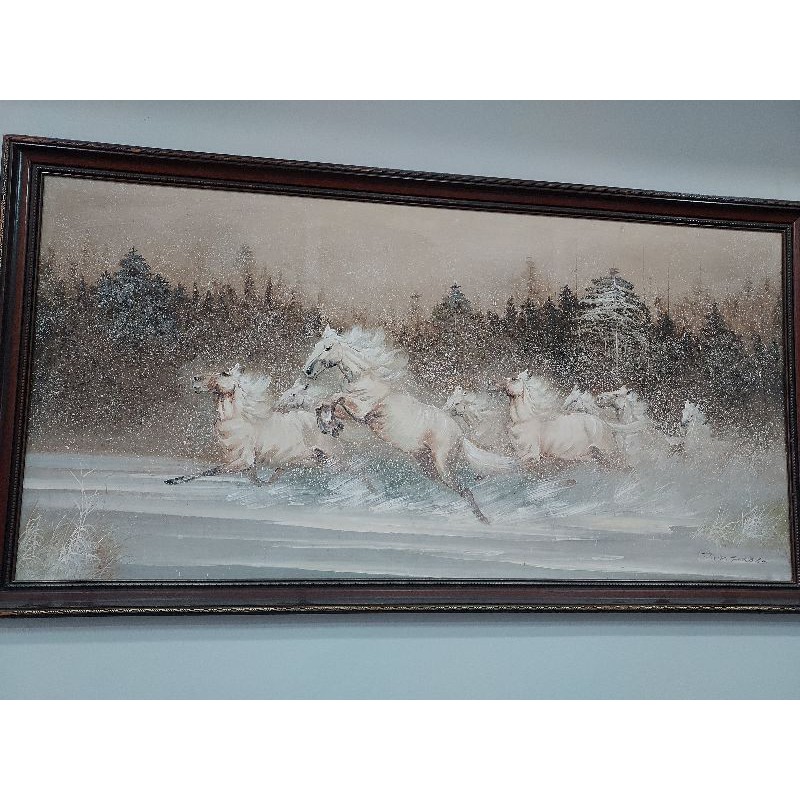 ภาพวาดม้า8ตัว Eight horse paintings, old collection.