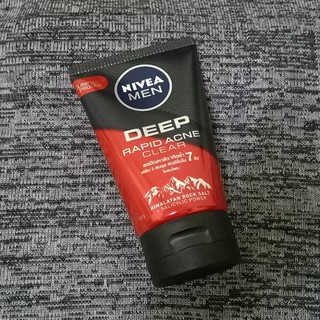 นีเวีย เมน ดีพ ราพิด แอคเน่ เคลียร์ สครับ มัดโฟม Nivea Men Deep Rapid Acne Clear Mud Foam 100 กรัม