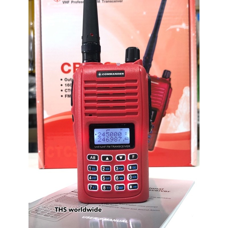 วิทยุสื่อสาร COMMANDER รุ่น CB88S (ถูกกฎหมาย...กสทช.) VHF/FM 245MHz (136-245MHz) 160CH. 5W. รับส่ง 2-5 กิโลเมตร ถูกสุด!