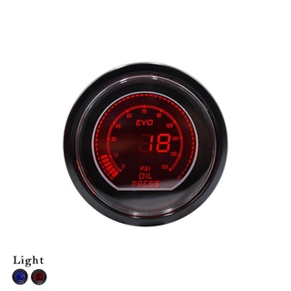 เครื่องวัดความดันน้ํามันรถยนต์ EVO Gauge LCD Led 0-150PSI 52 มม. 2 นิ้ว พร้อมเซนเซอร์