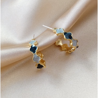 พร้อมส่ง...ต่างหูห่วงหินอ่อน