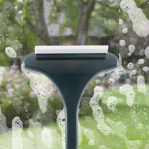 AT.Supershop แปรง 2in1 แปรงขัดมุ้งลวด แปรงเช็ดกระจก ที่ทำสะอาดหน้าต่าง หัวแปรงรีดน้ำ พร้อมส่ง! - รูปที่ 7