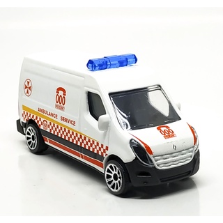 Majorette Renault Master - Australia  Ambulance - 000 Number screen - White Color /Wheels 5U /scale 1/66 (3") no Package