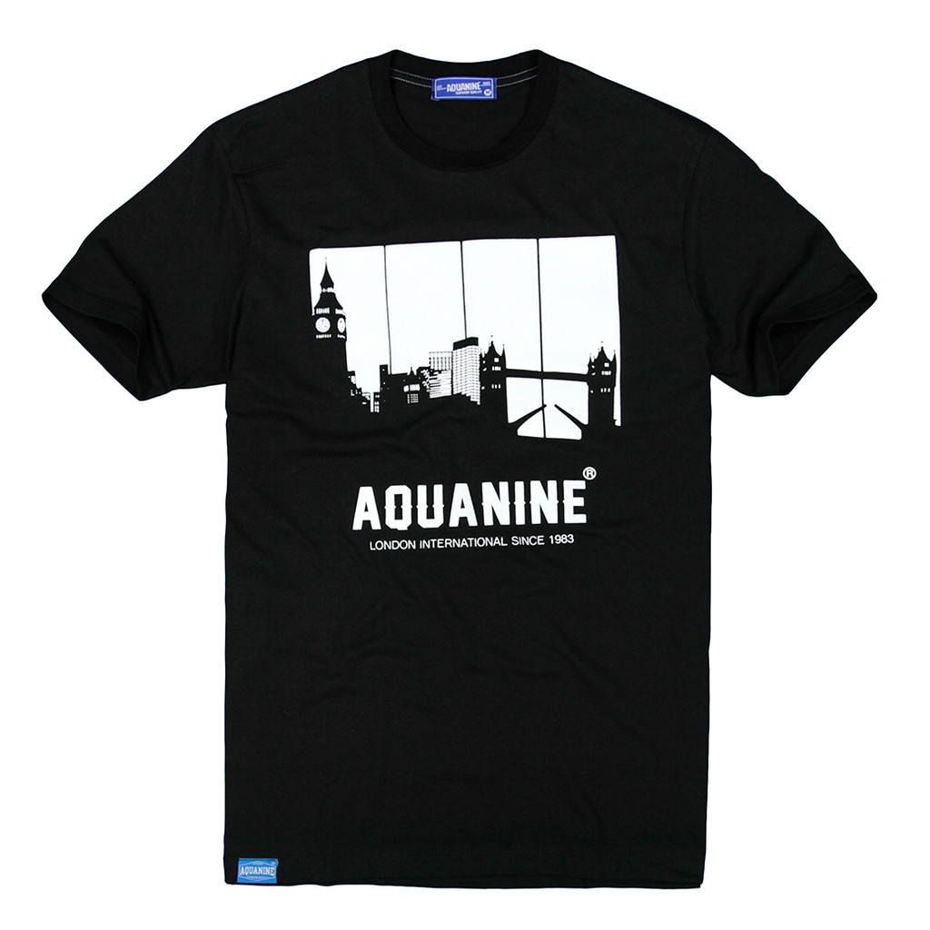 AQUANINE เสื้อยืดผู้ชาย เสื้อยืดผู้หญิง รุ่น BIGBEN(สีดำ) ลิขสิทธิ์แท้