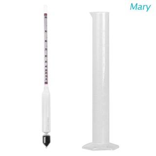 Mary เครื่องวัดไฮโดรมิเตอร์ วัดความเข้มข้นของไวน์ แอลกอฮอล์ อเนกประสงค์ 0-100 มล.