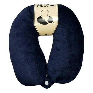หมอนรองคอ รุ่น Microbead แบบมีกระดุม (Navy Blue)