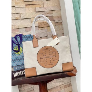 กระเป๋า Tory Burch Ella maxi Logo Canvas Mini Tote Bag