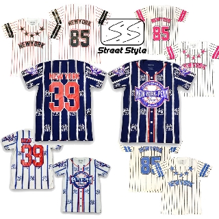 เสื้อยืดสกรีนเบสบอล 🥰ผ้าฝ้าย100% อย่างดี งานสกีนอย่างดี สวยคมชัด 🥰supreme baseball t-shirt new york 69 85 มี19 ลาย