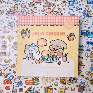 สติ๊กเกอร์ pvc ไดคัท 100 แผ่น - Fried Chicken