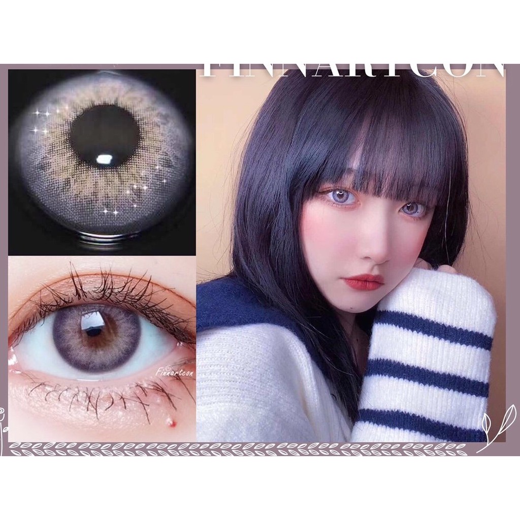 (1คู่)HBZI Series, ColorPinto Brand,14.00mm,Gdia:13.4mm,(grade 0-8),คอนแทคเลนส์รายปีใช้(สีม่วง)