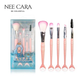 [Clearance] NEE CARA นีคาร่า แปรงแต่งหน้า เซ็ท 5 ชิ้น ชุดแปรง นางเงือกน้อย N688 NEE CARA LITTLE MERMAID SET