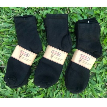SOCKSY ถุงเท้าทำงานข้อยาว สีดำ ยี่ห้อ SOCKSY   1 แพ็ค 12 คู่