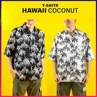 ZITY เสื้อฮาวาย เสื้อเชิ้ต hawaii ต้นมะพร้าว แขนสั้น 2 สี Unisex