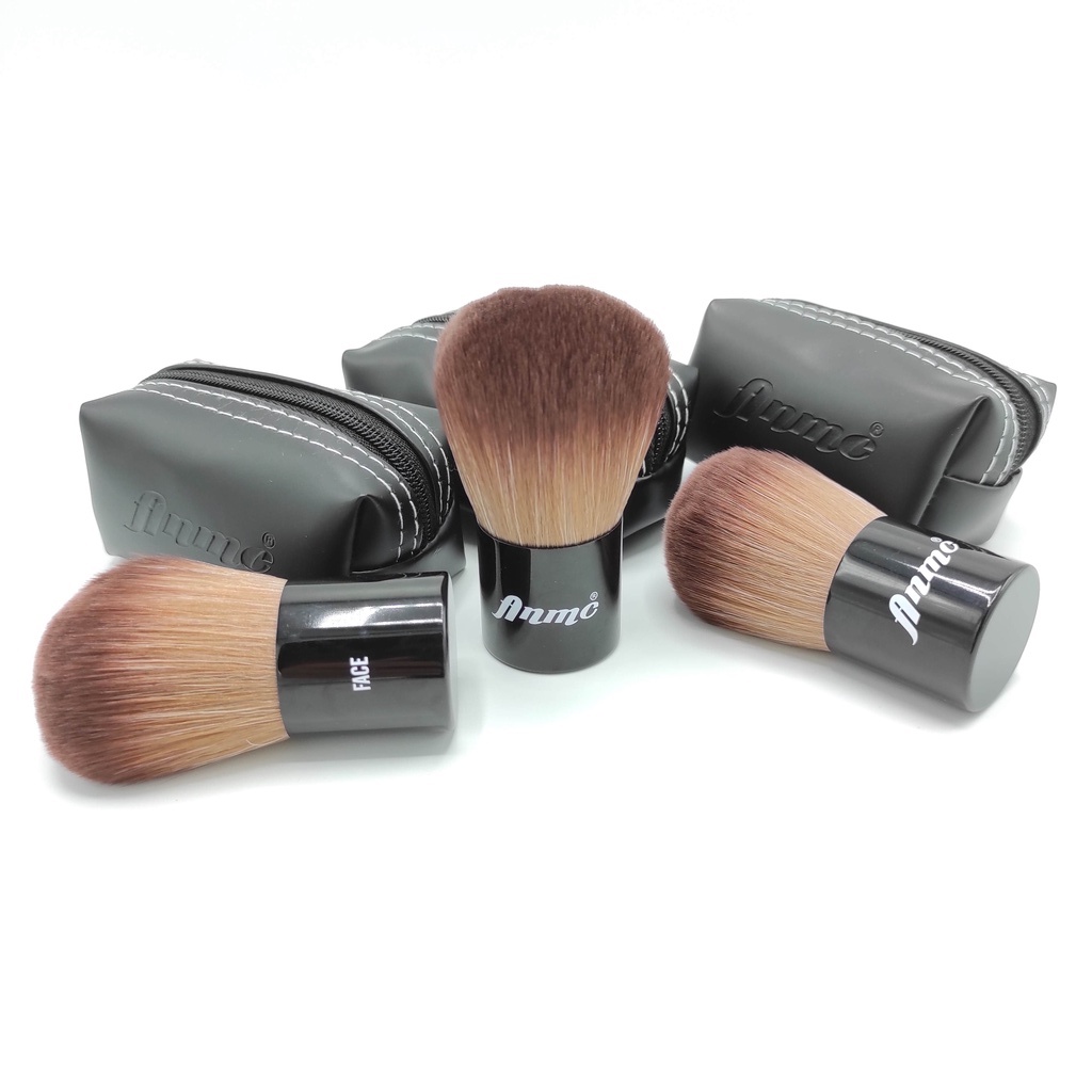 B07 Anmac แปรงคาบูกิ ปัดแป้งฝุ่น บรัชออน ขนฟูหนานุ่ม พร้อมกระเป๋าใส่แปรง