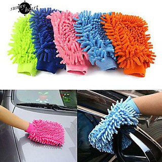 sunnyheart ~ Super Microfiber Car Truch Wash ล้างถุงมือทำความสะอาดด้านเดียวป้องกันการขีดข่วน