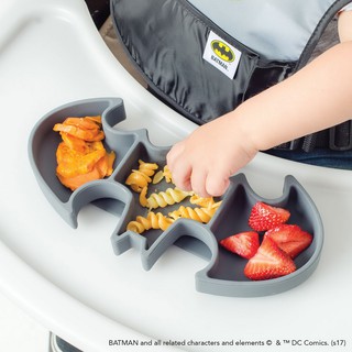 Bumkins จานหลุมซิลิโคน ฐานดูดกันเลื่อน รุ่น Silicone Grip Dish : Batman