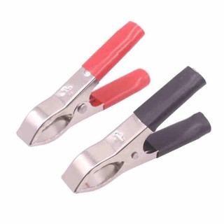 Black Red Mix 2 Pcs 30A 70mm Alligator Clip Car Connector Battery Clip Test Clip Iron Nickel Plated