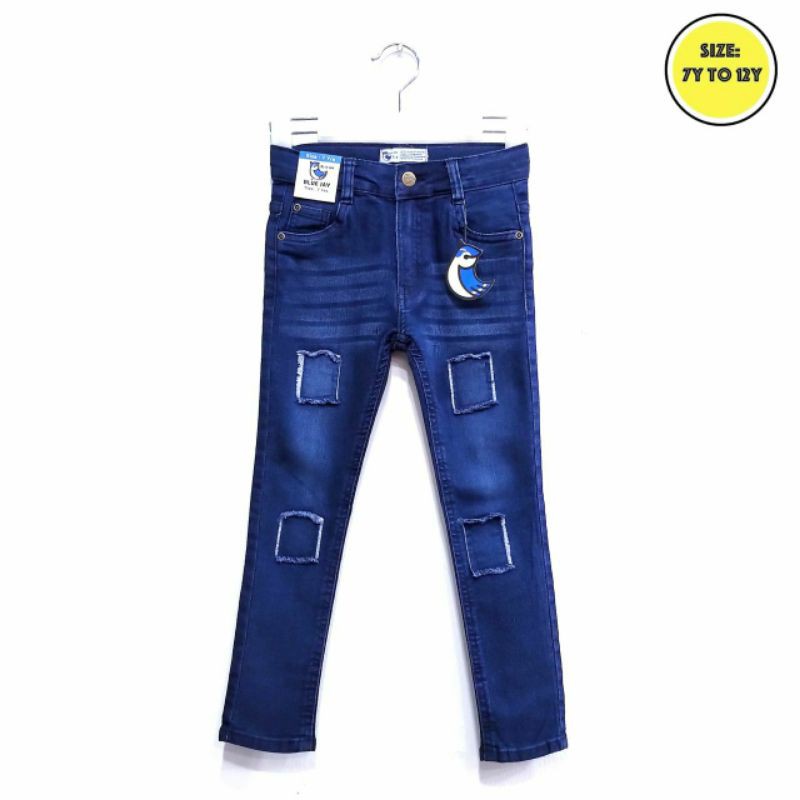 กางเกงยีนส์เด็ก Jean Bluejay 7-12years Boy Girl Unisex
