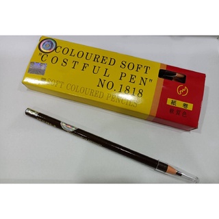 ดินสอเขียนคิ้วเชือกดึง Coloured Soft Cosmetic Art Eyebrow Pencil No.1818 1 แท่ง ( มีสติ๊กเกอร์ )