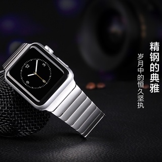 สายนาฬิกาข้อมือ หัวเข็มขัดเหล็ก ไม้ไผ่ แบบเปลี่ยน สําหรับ Apple watch s7 6 5 4 3 2 1 SE iwatch