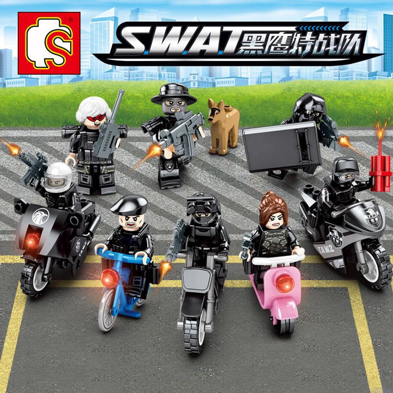 🔥พร้อมส่ง ครบชุด 8 กล่อง🔥เลโก้ Lego หน่วย SWAT พร้อมยานพาหนะเท่ห์ๆ Sembo Block ต่อสนุก ได้ครบชุดทั้ง 8 กล่องเลยครับผม❤