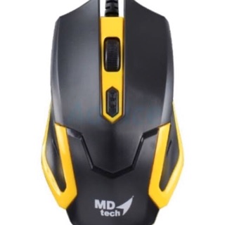 USB Optical Mouse MD-TECH (MD-36) Black/Yellow จุดเด่น  Counter-Weight Design จับกระชับมือ ปรับdpi ได้ 4ระดับ