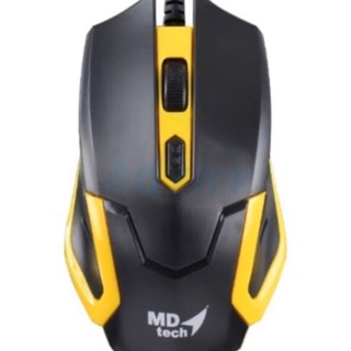 USB Optical Mouse MD-TECH (MD-36) Black/Yellow จุดเด่น  Counter-Weight Design จับกระชับมือ ปรับdpi ได้ 4ระดับ