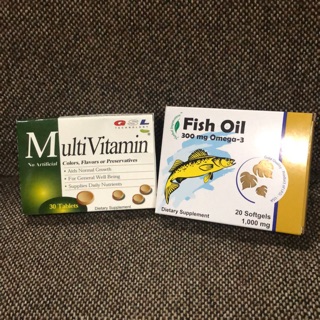 🇺🇸vitamin combo set วิตามิน รวม และ fish oil จาก เมกาสินค้าพร้อมส่ง  250บาท