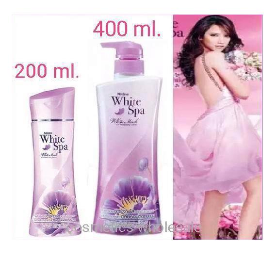 Mistine white spa lotion white musk โลชั่น มิสทีน ไวท์ สปา ไวท์ มัสท์ สีม่วง กล้วยไม้ โลชั้น อั้ม