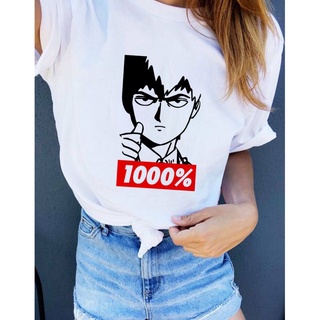 🔥 Mob Psycho 100 Reigen Arataka เสื้อยืดคอกลม แขนสั้น สไตล์ฮิปฮอป ฮาโลวีน สําหรับผู้หญิง 🔥