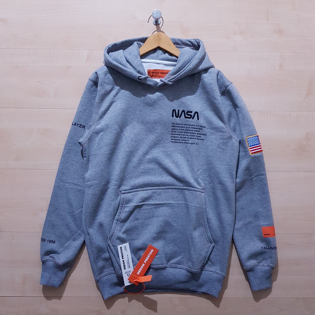 Preston X NASA 1990 HERON HOODIE JACKET รุ่นที่ดีที่สุด สีเทา