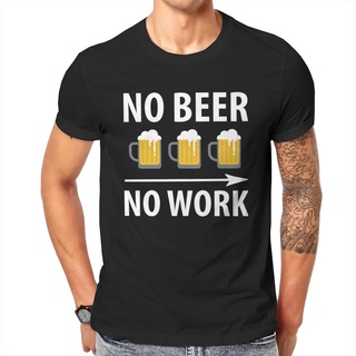 [COD]เสื้อยืด ผ้าฝ้าย พิมพ์ลาย No Beer No Work แฟชั่นฤดูร้อน สไตล์สตรีท สําหรับผู้ชาย