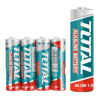 TOTAL ถ่านอัลคาไลน์ 1.5V (แพ็ค 4 ก้อน) AA ( THAB2A01 LR6 ) / AAA ( THAB3A01 LR03 ) ถ่าน Alkaline Battery ถ่านไฟฉาย