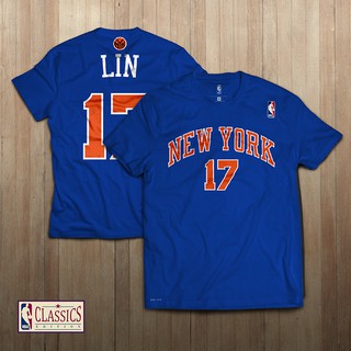 เสื้อยืด Baju Kaos Bakset NBA Classic Player Edition - New york knicks No 17 Jeremy lin - LINSANITY