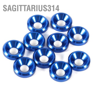 Sagittarius314 ปะเก็นหัวจม อลูมิเนียมอัลลอย M3 สีฟ้า 10 ชิ้น